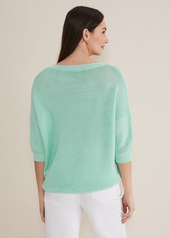 Phase Eight Nadia Tape Knitwear Mint USA | 0458673-BV